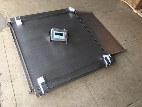 5噸帶斜坡不銹鋼地磅 0.8*1米不銹鋼磅秤尺寸可定制